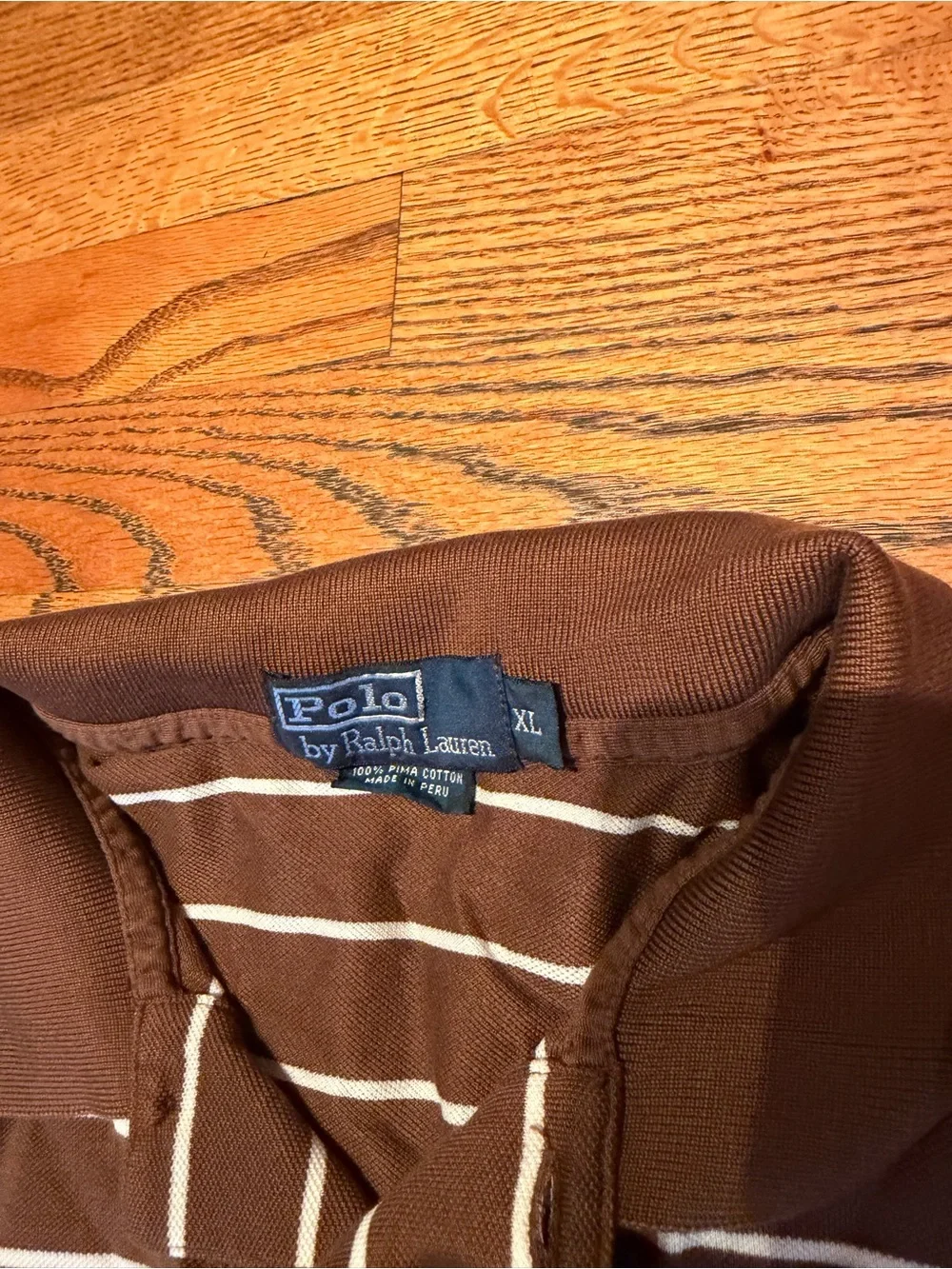 Polo by Ralph Lauren Brown Striped Polo Shirt size XL